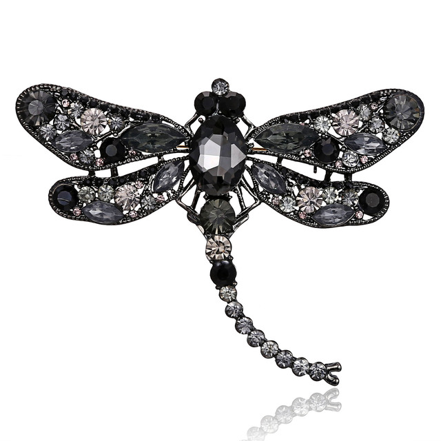 Broszka Vintage Crystal Dragonfly Rinhoo - Modna ozdoba w formie skrzydła ważki - Biżuteria z owadem - Wianko - 105