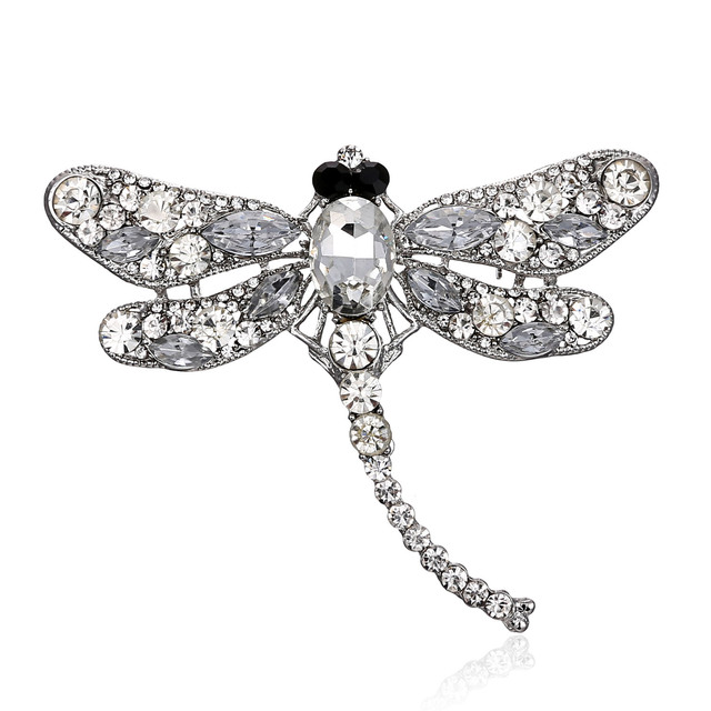 Broszka Vintage Crystal Dragonfly Rinhoo - Modna ozdoba w formie skrzydła ważki - Biżuteria z owadem - Wianko - 114