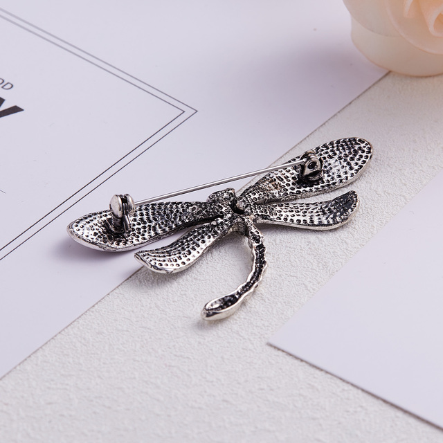 Broszka Vintage Crystal Dragonfly Rinhoo - Modna ozdoba w formie skrzydła ważki - Biżuteria z owadem - Wianko - 119