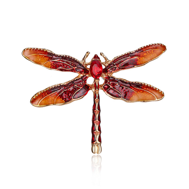 Broszka Vintage Crystal Dragonfly Rinhoo - Modna ozdoba w formie skrzydła ważki - Biżuteria z owadem - Wianko - 124