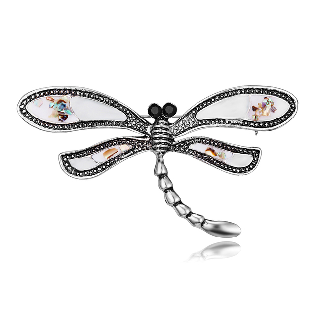 Broszka Vintage Crystal Dragonfly Rinhoo - Modna ozdoba w formie skrzydła ważki - Biżuteria z owadem - Wianko - 117