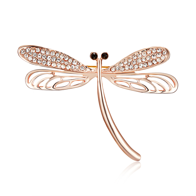 Broszka Vintage Crystal Dragonfly Rinhoo - Modna ozdoba w formie skrzydła ważki - Biżuteria z owadem - Wianko - 145