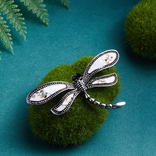 Broszka Vintage Crystal Dragonfly Rinhoo - Modna ozdoba w formie skrzydła ważki - Biżuteria z owadem - Wianko - 118