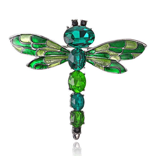 Broszka Vintage Crystal Dragonfly Rinhoo - Modna ozdoba w formie skrzydła ważki - Biżuteria z owadem - Wianko - 90