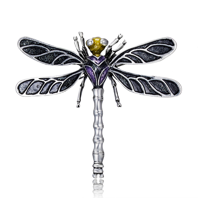 Broszka Vintage Crystal Dragonfly Rinhoo - Modna ozdoba w formie skrzydła ważki - Biżuteria z owadem - Wianko - 139