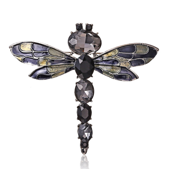 Broszka Vintage Crystal Dragonfly Rinhoo - Modna ozdoba w formie skrzydła ważki - Biżuteria z owadem - Wianko - 93