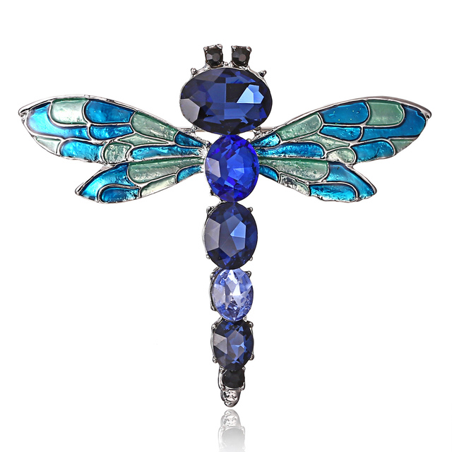 Broszka Vintage Crystal Dragonfly Rinhoo - Modna ozdoba w formie skrzydła ważki - Biżuteria z owadem - Wianko - 87