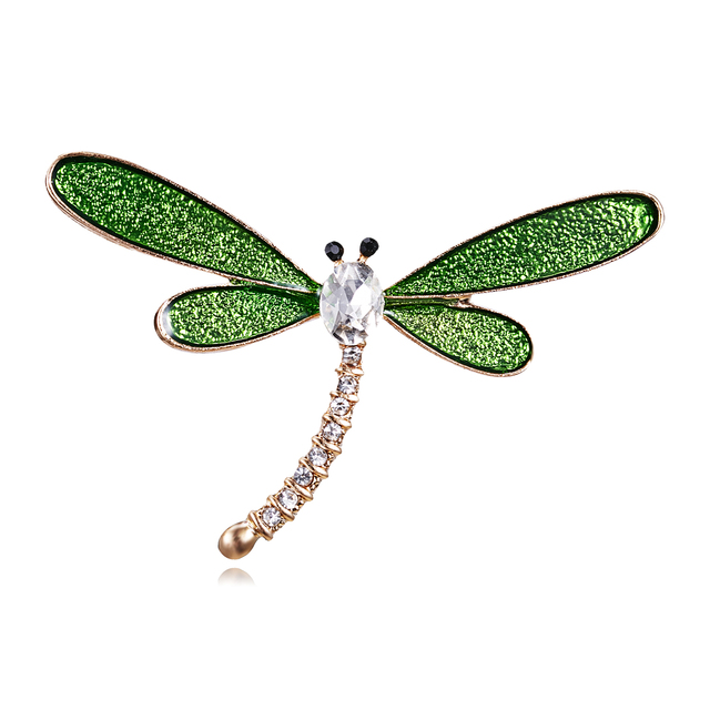 Broszka Vintage Crystal Dragonfly Rinhoo - Modna ozdoba w formie skrzydła ważki - Biżuteria z owadem - Wianko - 136