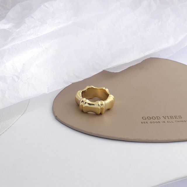 Szykowny pierścień regulowany AENSOA ze złotym poszyciem i geometrycznym kształtem - biżuteria vintage gothic MIDI o antycznym stylu, unisex - Wianko - 17