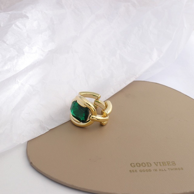 Szykowny pierścień regulowany AENSOA ze złotym poszyciem i geometrycznym kształtem - biżuteria vintage gothic MIDI o antycznym stylu, unisex - Wianko - 23