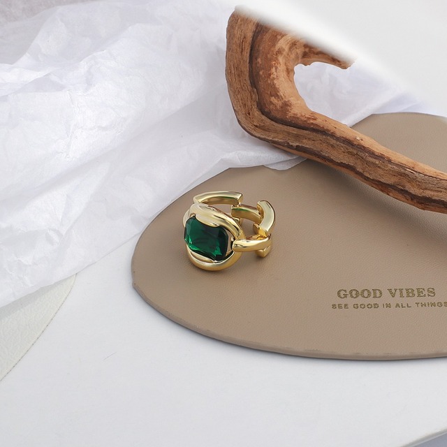 Szykowny pierścień regulowany AENSOA ze złotym poszyciem i geometrycznym kształtem - biżuteria vintage gothic MIDI o antycznym stylu, unisex - Wianko - 15
