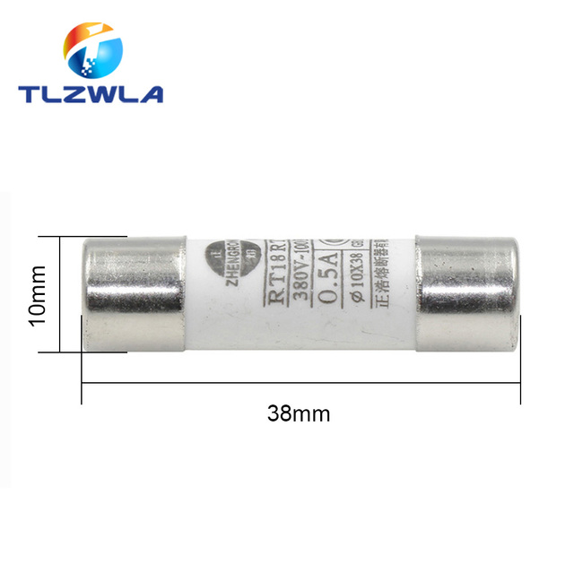 Bezpiecznik ceramiczny 10x38mm 100 sztuk 380V 500V 0.5A-40A RO15 RT18 RT14 - Wianko - 3