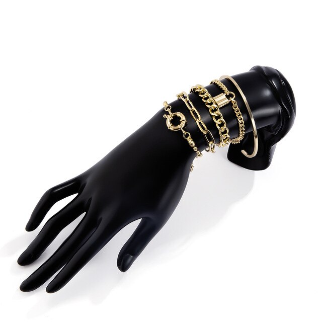 Zestaw 5 sztuk bransoletek ręcznie robionych w stylu Vintage Punk Charms dla kobiet - Wianko - 10