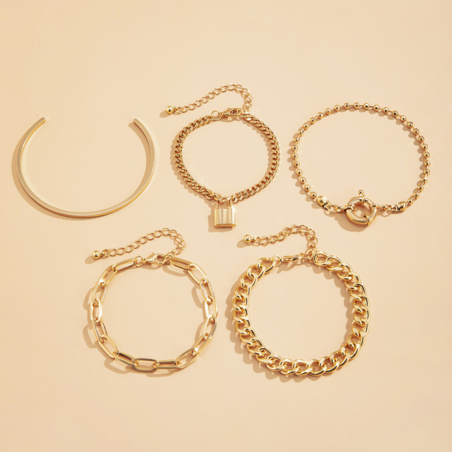 Zestaw 5 sztuk bransoletek ręcznie robionych w stylu Vintage Punk Charms dla kobiet - Wianko - 14