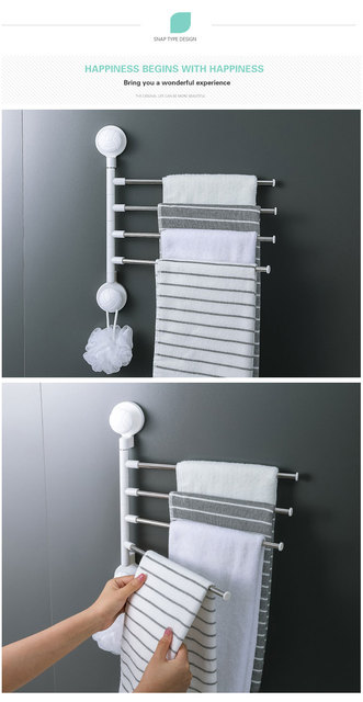 Stojak na ręczniki i papier toaletowy samoprzylepny z szafką - 3 pręty - Wianko - 6