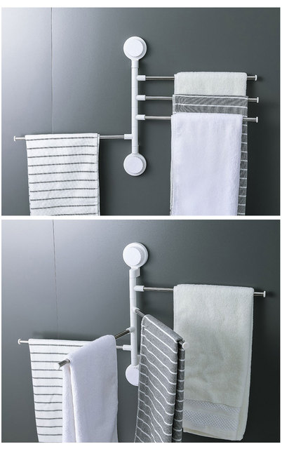 Stojak na ręczniki i papier toaletowy samoprzylepny z szafką - 3 pręty - Wianko - 7