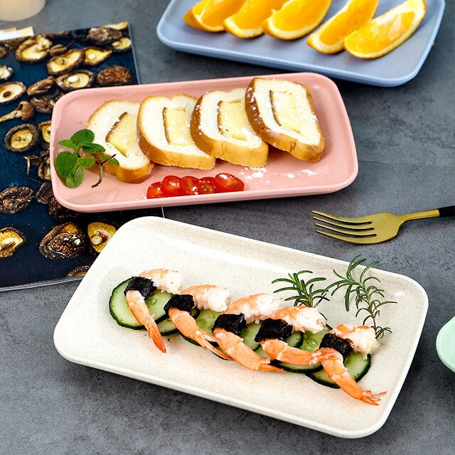 Talerzyk deserowy z melaminy pszenica słoma płyta prostokątna sushi pasta, zdrowa zastawa stołowa - Wianko - 3