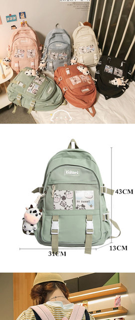 Damski plecak Kawaii Bookbag dla nastolatek - modny, wodoodporny, podróżny plecak na laptopa - Wianko - 1