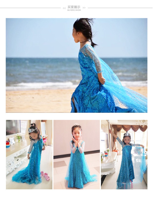 Sukienka dziecięca Cosplay Elsa z filmu Disney Kraina Lodu 2 - Wianko - 7