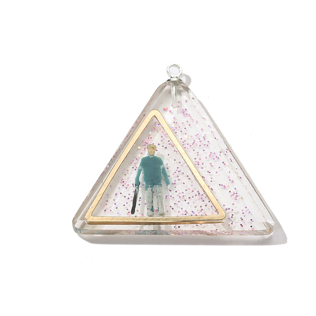 5 trójkątów przezroczystych ludzi z żywicy akrylowej - charms do biżuterii Handmade DIY - Wianko - 6
