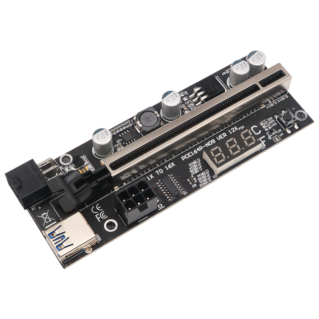Riser PCI-E PCIE PCI E expresscard GPU USB z czujnikiem temperatury COVYIV VER12X, kabel X1 do X16 - do kart graficznych - Wianko - 6