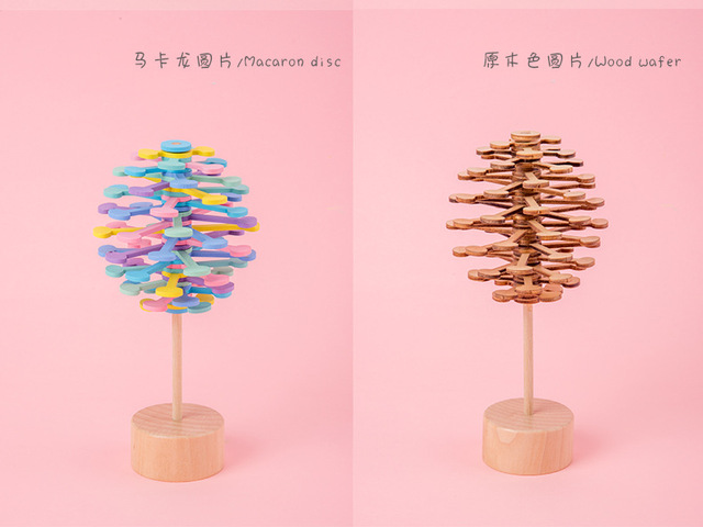Dekompresyjny obrotowy Gyro rainbow - kreatywne drewniane ozdoby do zabawy - Wianko - 18