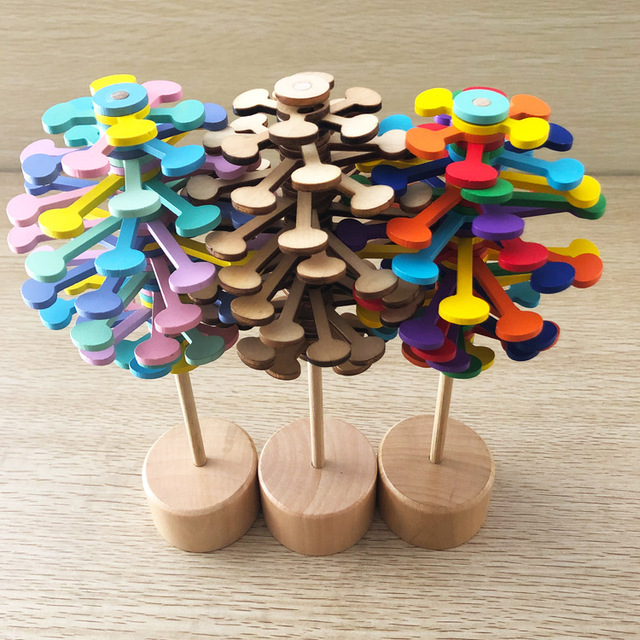 Dekompresyjny obrotowy Gyro rainbow - kreatywne drewniane ozdoby do zabawy - Wianko - 6