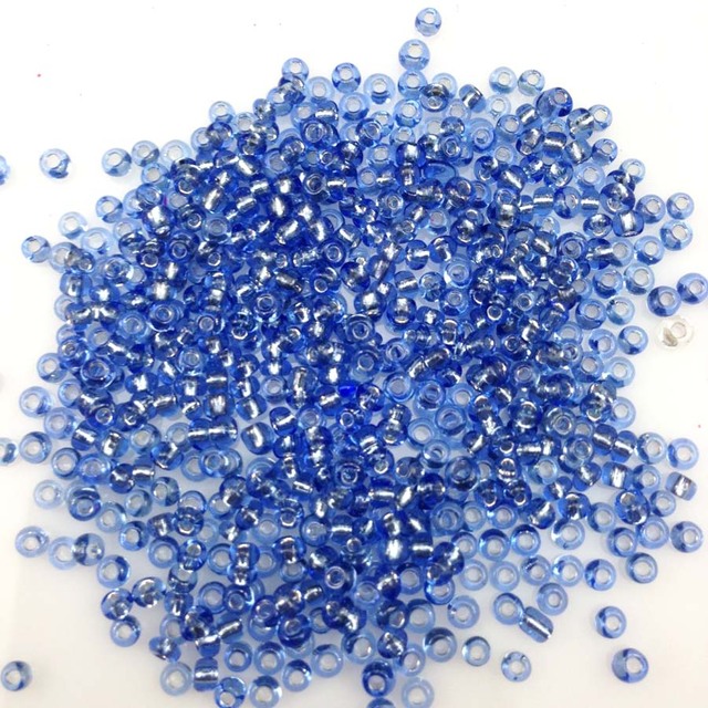 Srebrne, niebieskie koraliki odzieżowe 12/0 o średnicy 2mm, 1000 sztuk - koraliki dystansowe 16g, luźno, DIY biżuteria - Wianko - 8