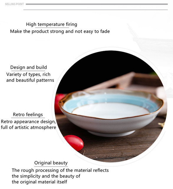 Miseczki ceramiczne w japońskim stylu - rodzinna zastawa stołowa, ręcznie malowane - idealne na zupę, owoce, makaron, sałatkę i inne potrawy - Wianko - 7