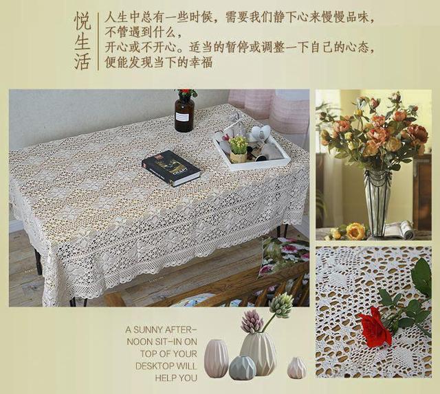 Szydełkowany ręcznie prostokątny obrus koronkowy do dekoracji stołu na przyjęcia ślubne - Wianko - 2