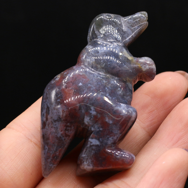 Naturalny ozdobny kamień w kształcie dinozaura - ornament przynoszący szczęście dla sypialni, biurka i ogrodu - Wianko - 21