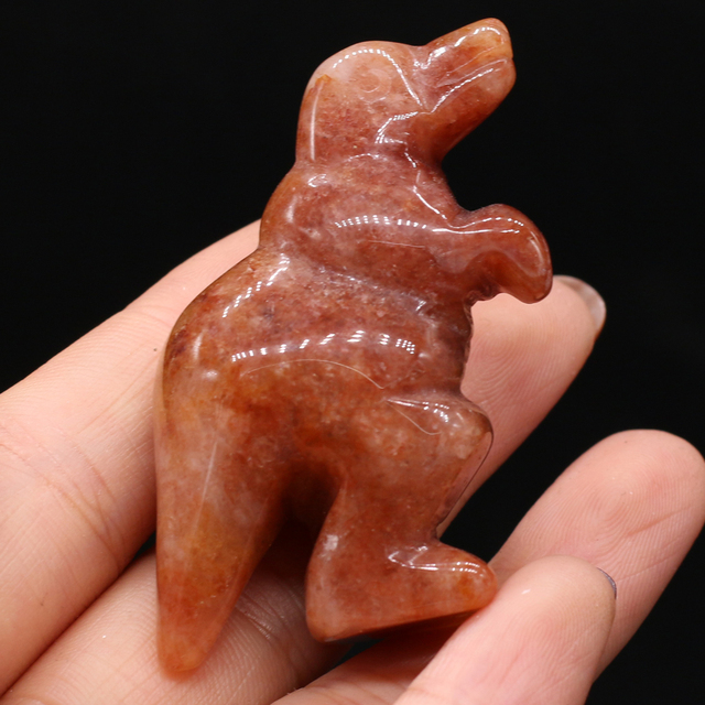 Naturalny ozdobny kamień w kształcie dinozaura - ornament przynoszący szczęście dla sypialni, biurka i ogrodu - Wianko - 20