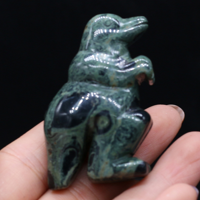 Naturalny ozdobny kamień w kształcie dinozaura - ornament przynoszący szczęście dla sypialni, biurka i ogrodu - Wianko - 25