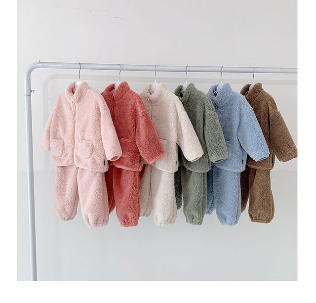 Zimowy garnitur dziecięcy 2-8Y dziewczęcy/chłopięcy aksamitny z funkcją termiczną: kurtka z zamkiem i aksamitne zagęszczone spodnie - Wianko - 3