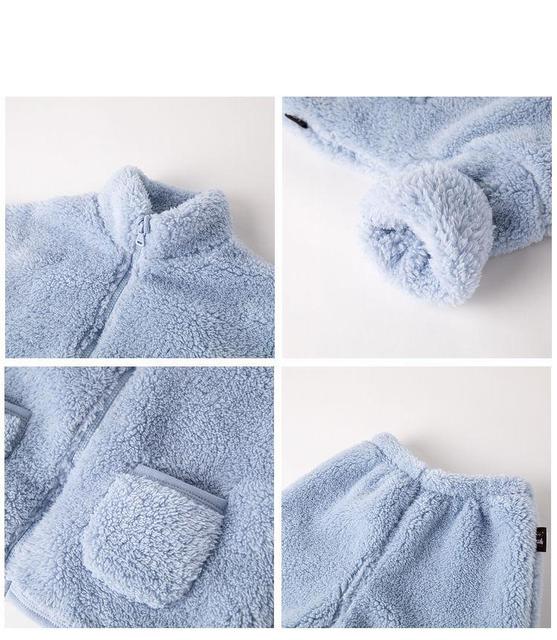 Zimowy garnitur dziecięcy 2-8Y dziewczęcy/chłopięcy aksamitny z funkcją termiczną: kurtka z zamkiem i aksamitne zagęszczone spodnie - Wianko - 6