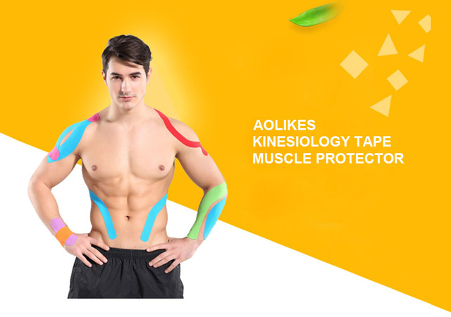 AOLIKES Taśma kinezjologiczna wodoodporna do odzyskiwania kondycji fizycznej, ulga w bólu mięśni kolan w sporcie i fitness - Wianko - 3