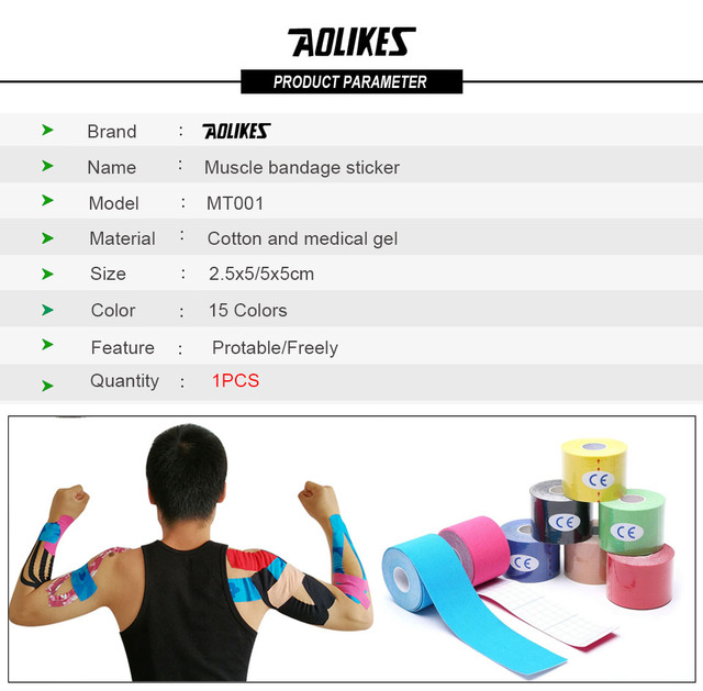 AOLIKES Taśma kinezjologiczna wodoodporna do odzyskiwania kondycji fizycznej, ulga w bólu mięśni kolan w sporcie i fitness - Wianko - 4
