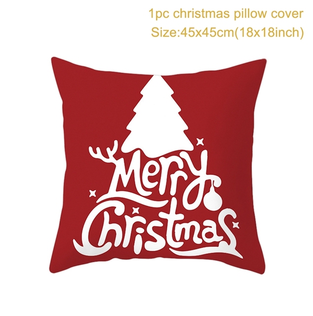 Poszewka na poduszki bożonarodzeniowe 45x45cm, z motywem św. Mikołaja i reniferów, ozdoba świąteczna do zawieszenia - Navidad - Wianko - 24