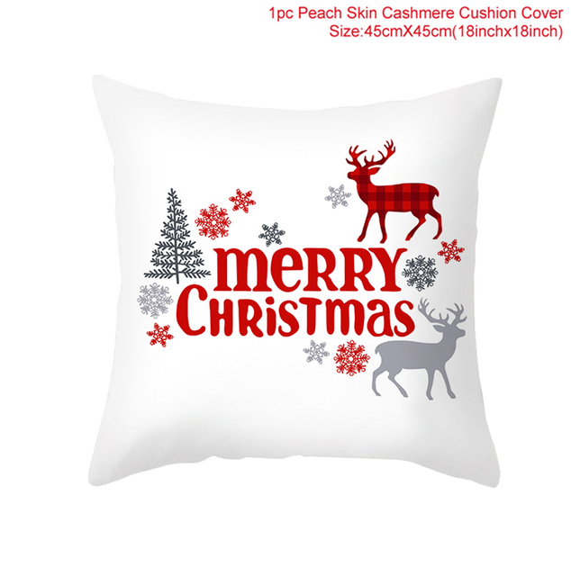 Poszewka na poduszki bożonarodzeniowe 45x45cm, z motywem św. Mikołaja i reniferów, ozdoba świąteczna do zawieszenia - Navidad - Wianko - 7