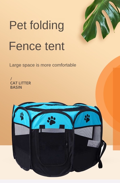 Przenośny składany namiot dla zwierząt domowych i ogrodzenie dla dzieci w kształcie ośmiokąta - Wianko - 1
