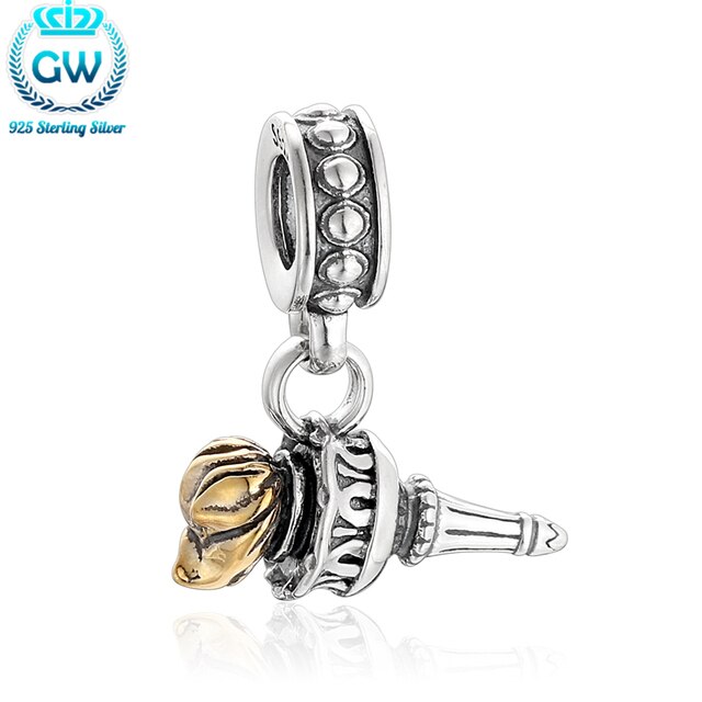 Wisior GW Torch z 925 sterlingiem do bransoletek - wysokiej jakości srebrny koralik DIY do biżuterii (S480) - Wianko - 1