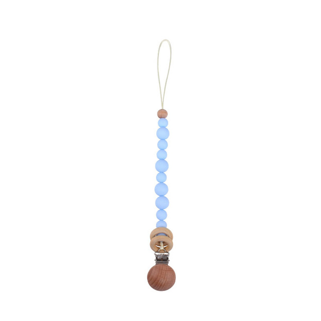 Kulki silikonowe do smoczka dla niemowląt z klipem drewnianym i pierścieniem - łańcuszek dla niemowląt - Wianko - 17