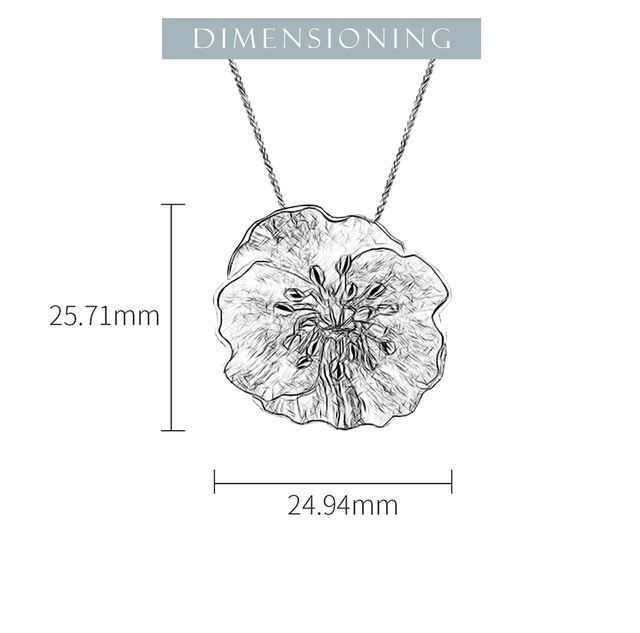 Wisiorek kwiat Lotus wykonany ręcznie z prawdziwej srebrnej biżuterii 925 Sterling Silver, pozłacany 18K złotem - Wianko - 14
