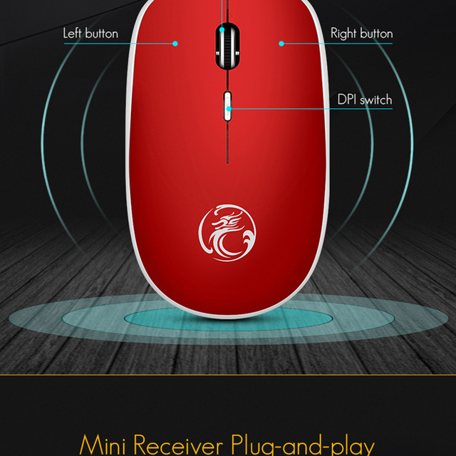 Bezsprzeczna Polska: Mysz bezprzewodowa komputerowa ergonomiczna 2.4G optyczna mini myszka 4 przyciski 1600DPI USB Mac - Wianko - 10
