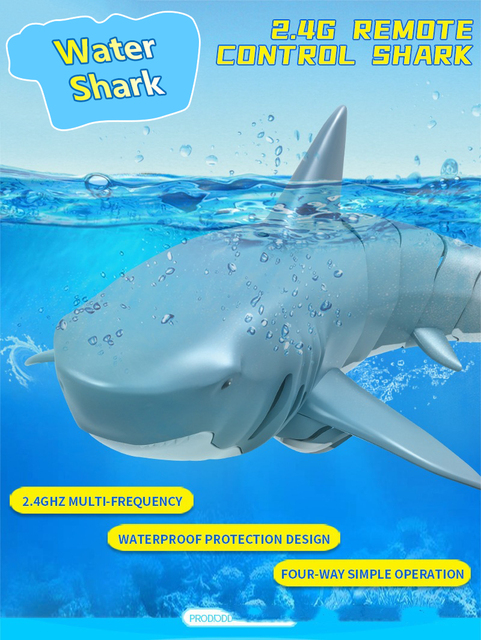 Nowy pilot Shark Water Spray Toy 2.4G - zabawka wodoodporna dla dzieci do łazienki i basenu - zwierzęca akcja w czterech kierunkach - łódź RC - Wianko - 4