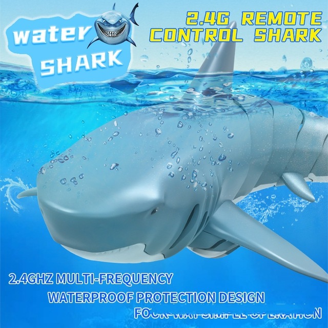 Nowy pilot Shark Water Spray Toy 2.4G - zabawka wodoodporna dla dzieci do łazienki i basenu - zwierzęca akcja w czterech kierunkach - łódź RC - Wianko - 5