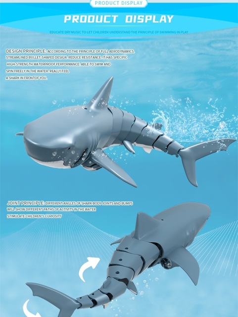 Nowy pilot Shark Water Spray Toy 2.4G - zabawka wodoodporna dla dzieci do łazienki i basenu - zwierzęca akcja w czterech kierunkach - łódź RC - Wianko - 2