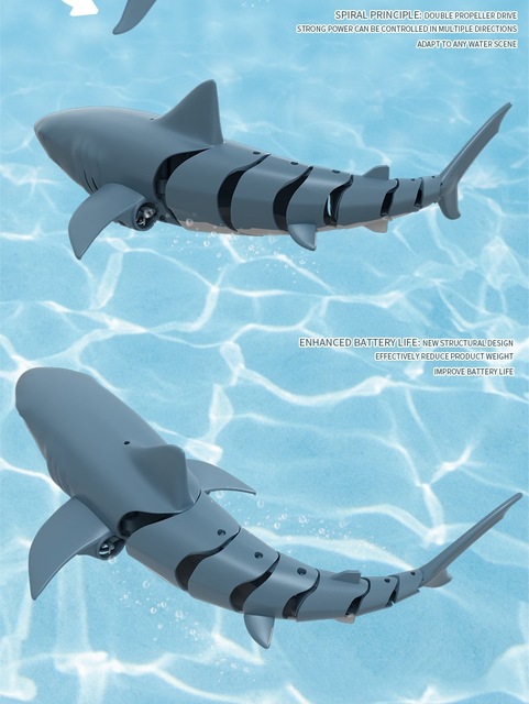 Nowy pilot Shark Water Spray Toy 2.4G - zabawka wodoodporna dla dzieci do łazienki i basenu - zwierzęca akcja w czterech kierunkach - łódź RC - Wianko - 3