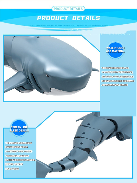 Nowy pilot Shark Water Spray Toy 2.4G - zabawka wodoodporna dla dzieci do łazienki i basenu - zwierzęca akcja w czterech kierunkach - łódź RC - Wianko - 9
