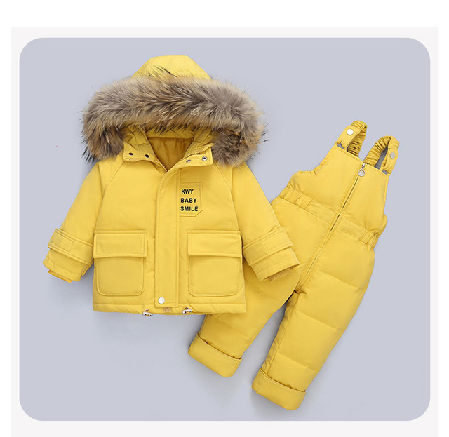 Dziecięcy zimowy kombinezon z kurtką puchową i parką z prawdziwym futrem - ciepły płaszcz dla dziewczynki - Wianko - 11